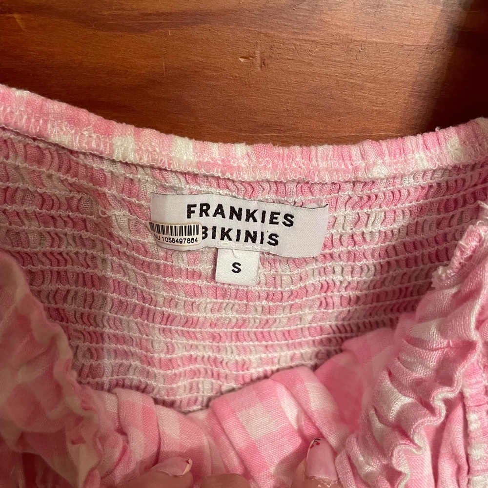 Frankie's Bikinis Pink Gingham Maxi Dress - Picture 4 of 9